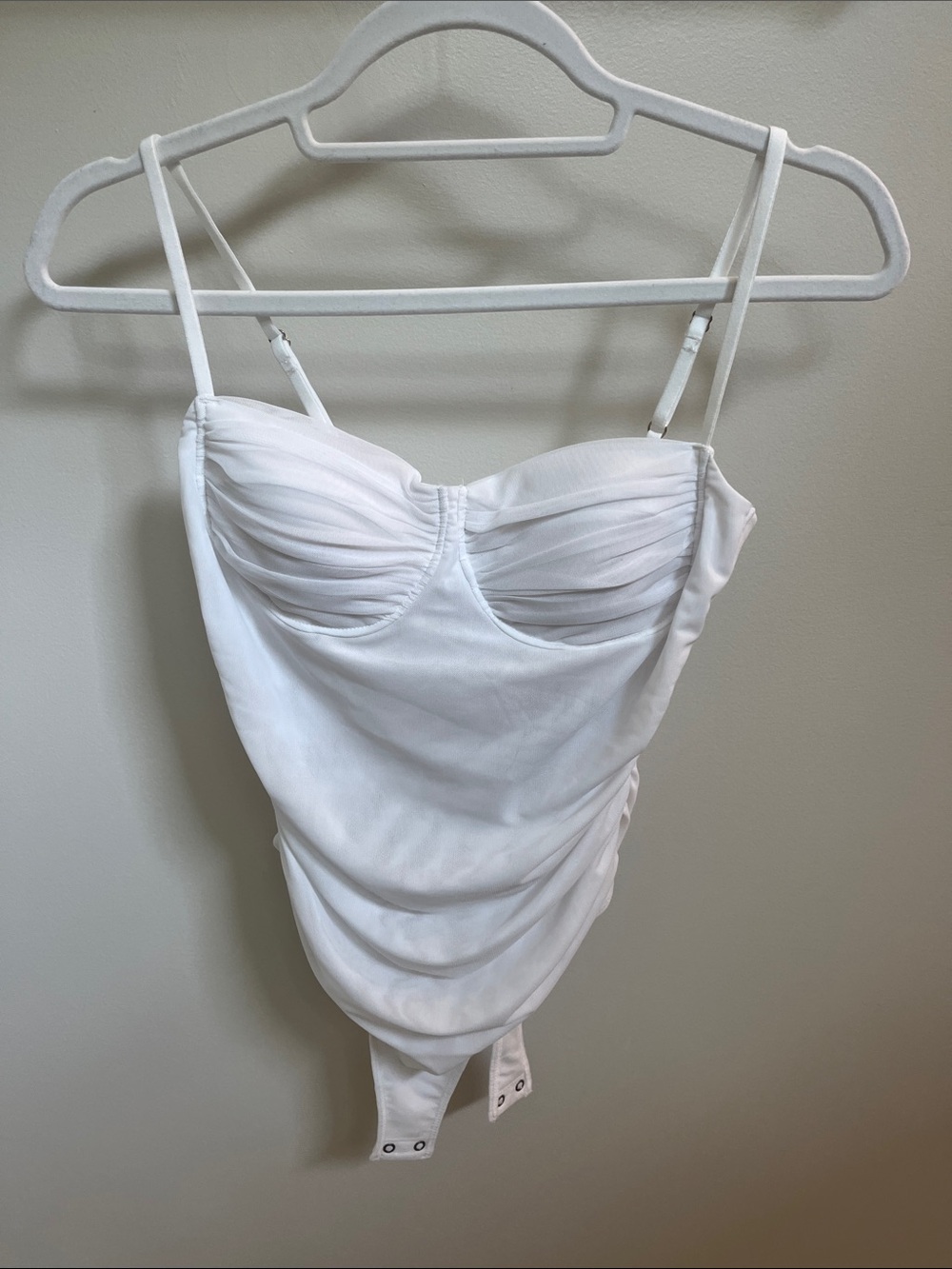 Abercrombie Bra Free Collection White Ruched Bustier Bodysuit